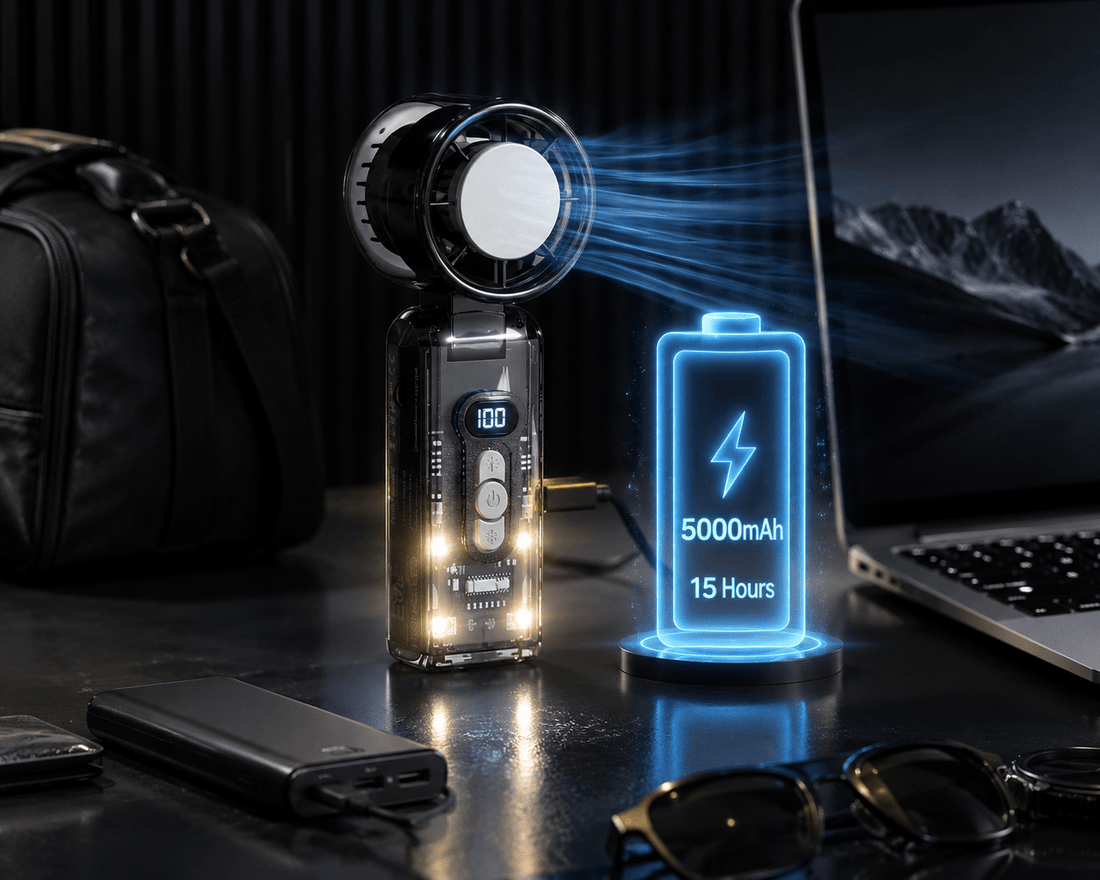 5000mAh Rechargeable Battery up to 15 Hours of Long-Lasting Cooling - Gadget Nest
